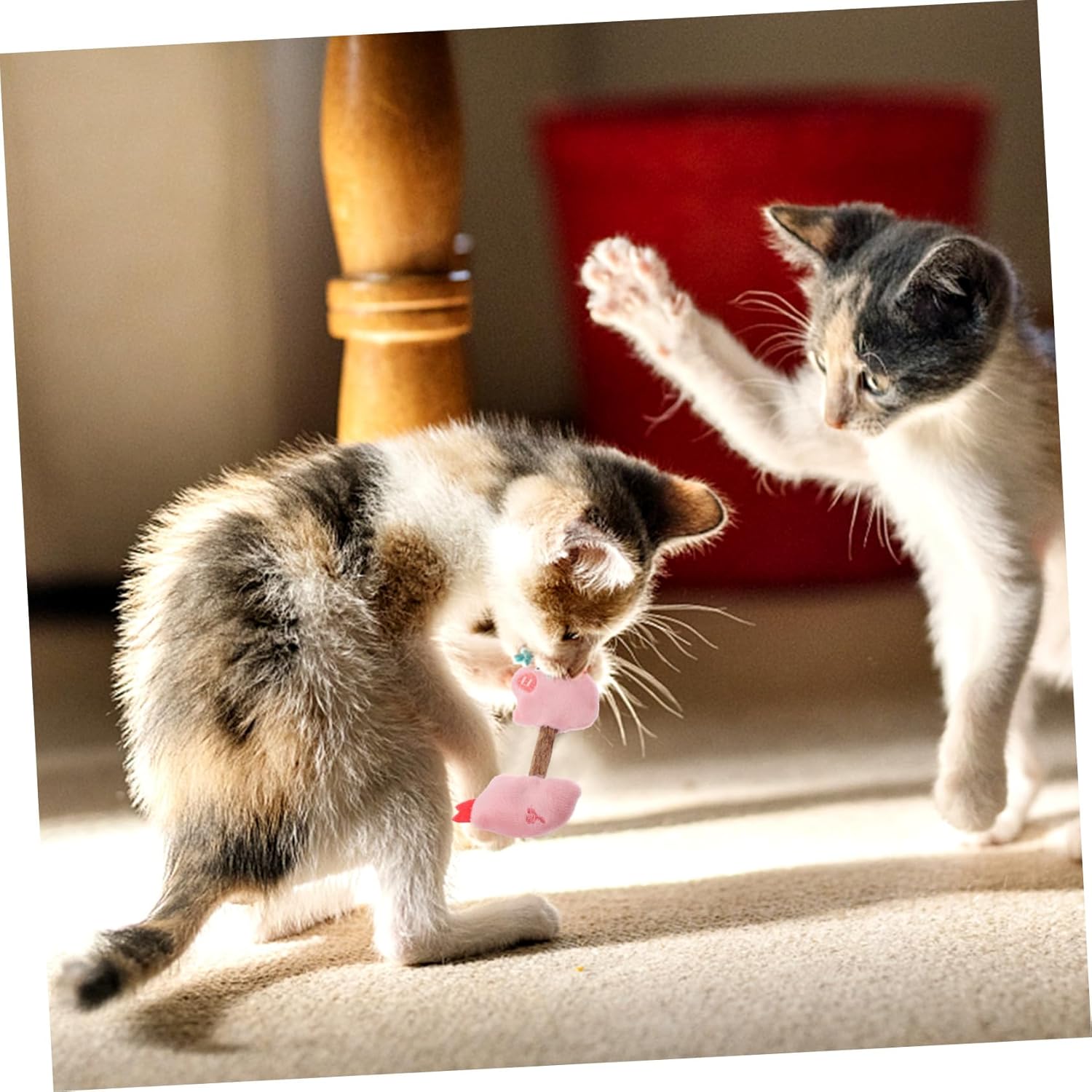 HKM-6311229 Silvervine Chew Sticks for Cats - Interactive Teeth Cleaning Toy with Plush Design - Engaging Plaything for Kittens and Adult Cats
