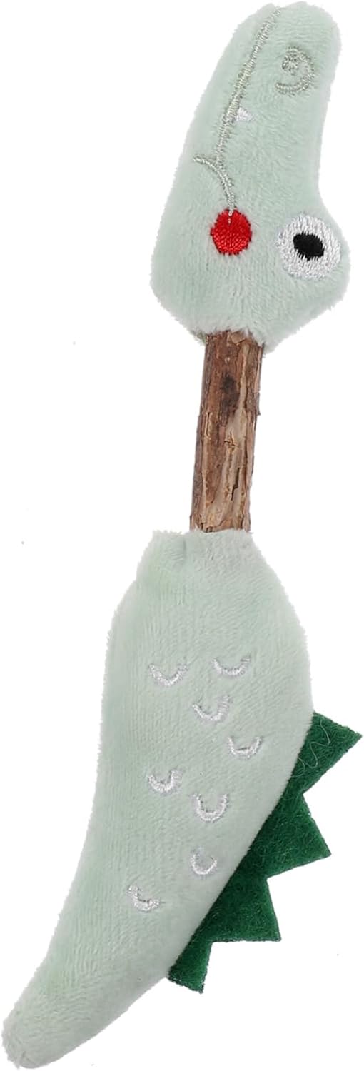 HKM-6311229 Silvervine Chew Sticks for Cats - Interactive Teeth Cleaning Toy with Plush Design - Engaging Plaything for Kittens and Adult Cats