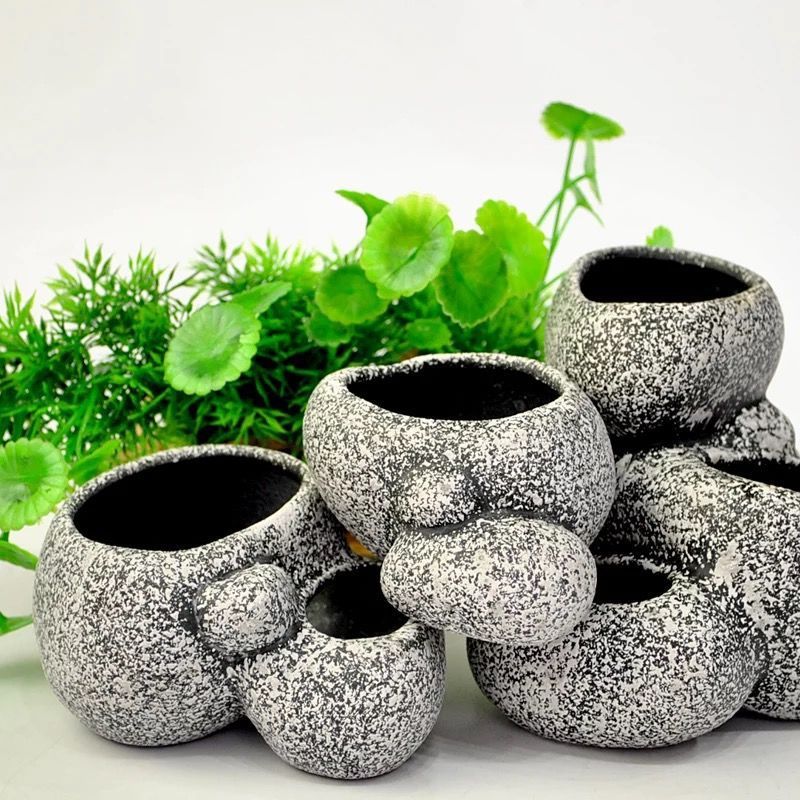 HKM-631123 Ceramic Hydroponic Pots for Cichlid Breeding - Available in Various Hole Configurations