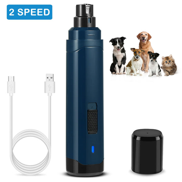 HKM-6311741 Rechargeable Dog & Cat Nail Grinder with 2 Speed Settings, Quiet Operation, and USB Charging