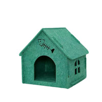 HKM-6311997 Cozy Removable Felt Cat Bed for All Seasons - Small Semi-Closed Design in Multiple Colors
