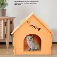 HKM-6311997 Cozy Removable Felt Cat Bed for All Seasons - Small Semi-Closed Design in Multiple Colors