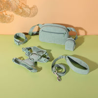 HKM-6313533 Mint Green Pet Collar and Vest Set with Haulage Rope and Mini Dog Bag for Special Occasions