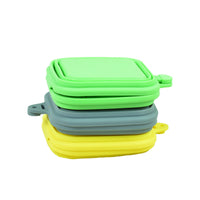 HKM-6313917 Silicone Folding Pet Bowl - Portable and Easy to Clean, Available in Yellow, Gray, and Green