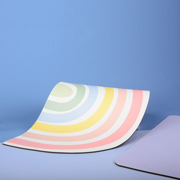 HKM-6315581 Rainbow Waterproof Placemat for Cats and Dogs - Non-Slip Design, Durable PU Surface