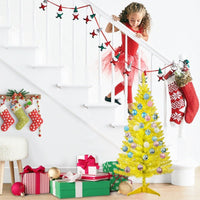 HKM-631571 4ft Golden Tree with 122 Tips and 50 UL Lights for Holiday Decor