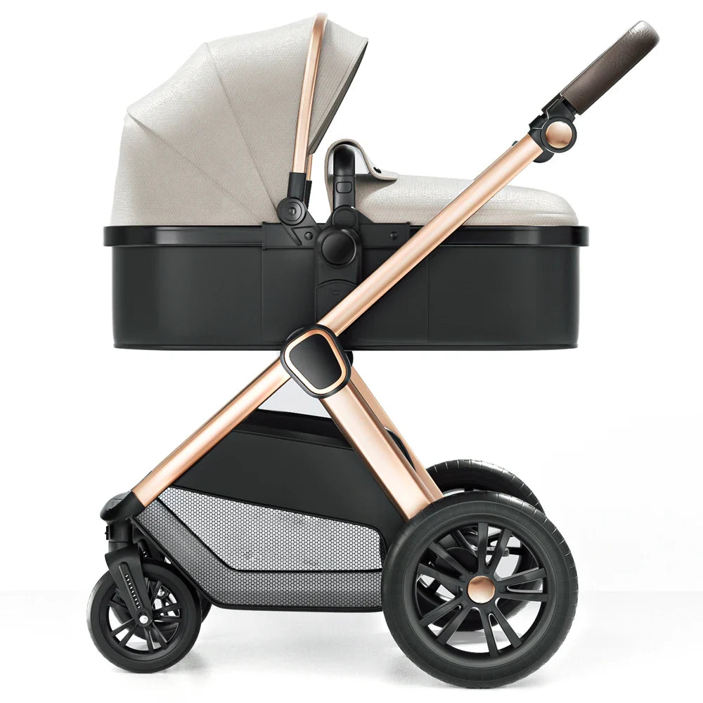 HKM-631635 3 in 1 Compact Luxury Stroller with Car Seat for Newborns