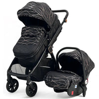 HKM-631635 3 in 1 Compact Luxury Stroller with Car Seat for Newborns