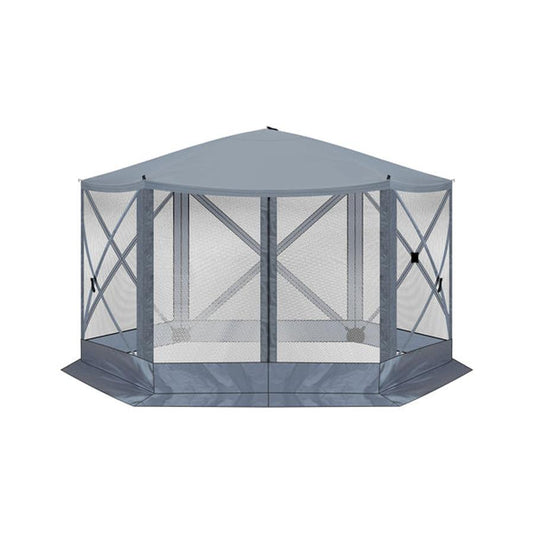 HKM-631635 Dark Gray Hexagonal 12X12ft Automatic Folding Canopy Tent