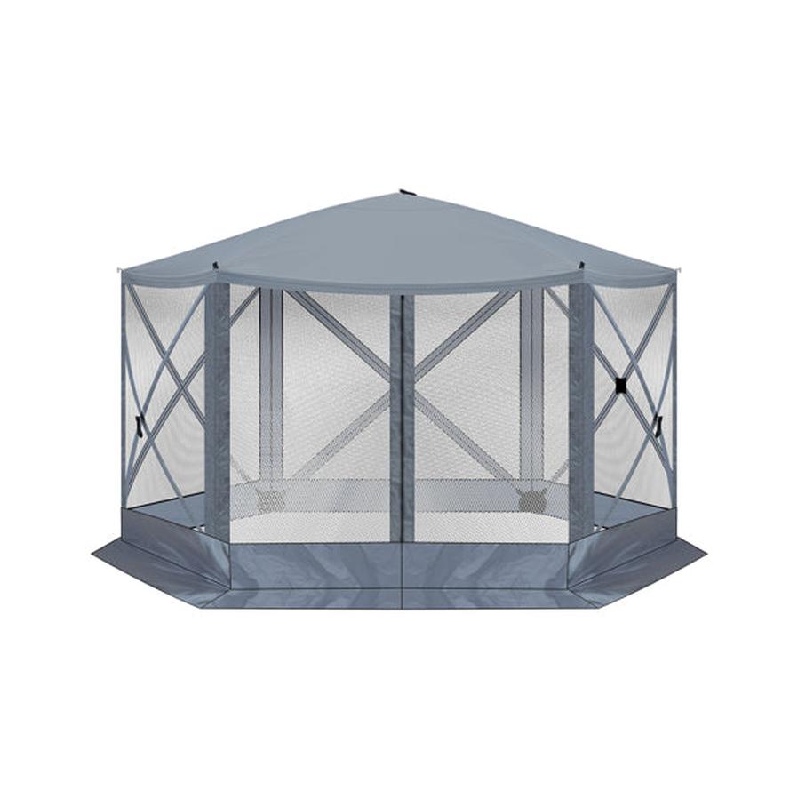 HKM-631635 Dark Gray Hexagonal 12X12ft Automatic Folding Canopy Tent