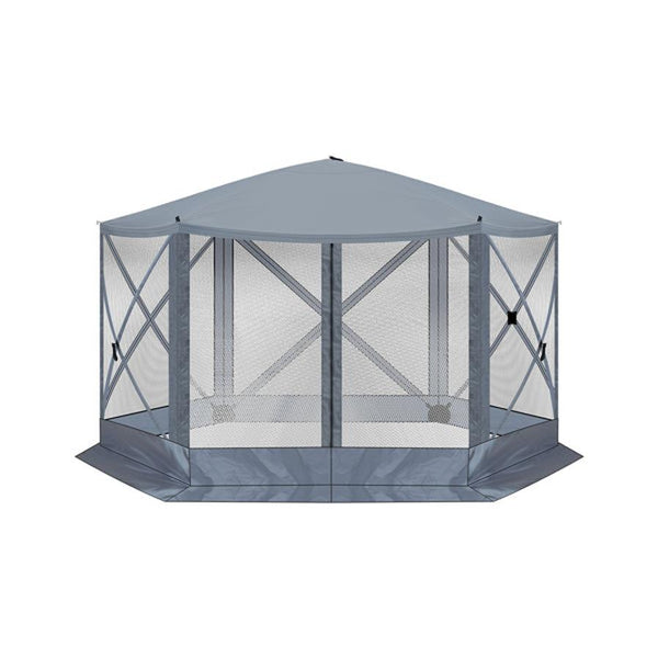 HKM-631635 Dark Gray Hexagonal 12X12ft Automatic Folding Canopy Tent
