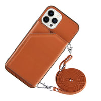 HKM-631699 Mobile Phone Case with Card Bag and Lanyard - Compatible with Various iPhone Models