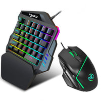 HKM-631763 Single-Hand USB Gaming Keyboard Left-Hand Glove with Backlight and Waterproof Features