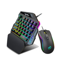 HKM-631763 Single-Hand USB Gaming Keyboard Left-Hand Glove with Backlight and Waterproof Features