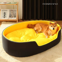 HKM-6317757 Sponge Pet Nest for Dogs and Cats - All Seasons Stereo Mat in Yellow/Black or Avocado Green