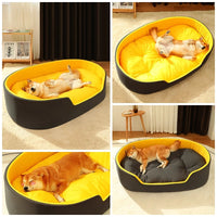HKM-6317757 Sponge Pet Nest for Dogs and Cats - All Seasons Stereo Mat in Yellow/Black or Avocado Green