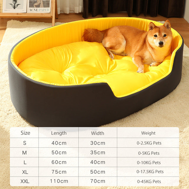 HKM-6317757 Sponge Pet Nest for Dogs and Cats - All Seasons Stereo Mat in Yellow/Black or Avocado Green