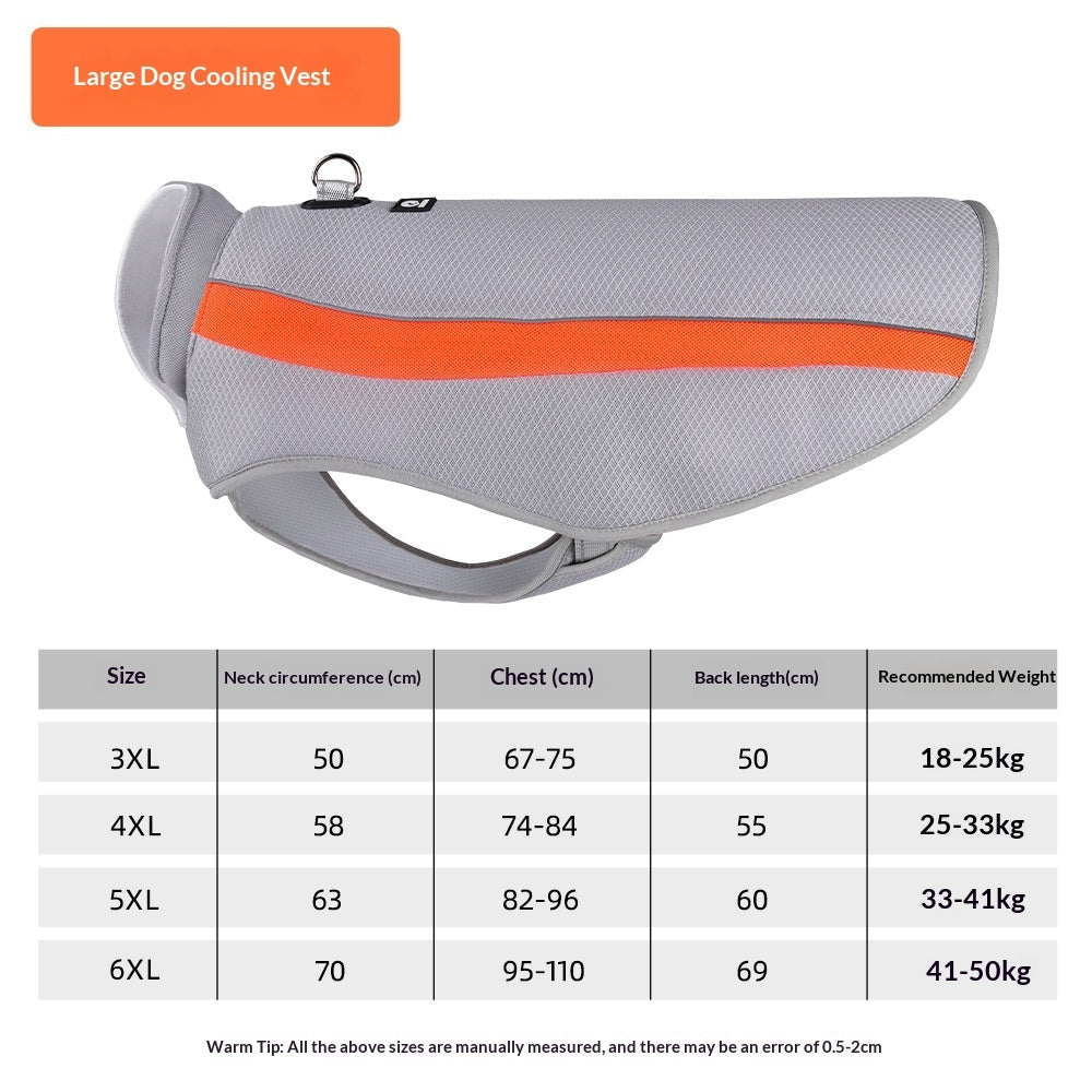 HKM-6318269 Cooling Vest for Dogs - Heatstroke Prevention Clothing in Orange, Blue, Green (3XL to 6XL)