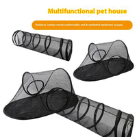HKM-6318525 Outdoor Foldable Cat Tunnel with Mesh Tent for Cats