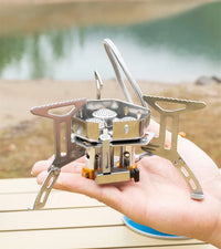 HKM-631955 Portable Folding Gas Stove with 3 Burners for Outdoor Camping and Picnic Use