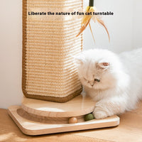 HKM-6319677 Corner Sisal Cat Scratch Board - Durable Solid Wood Design for Cats