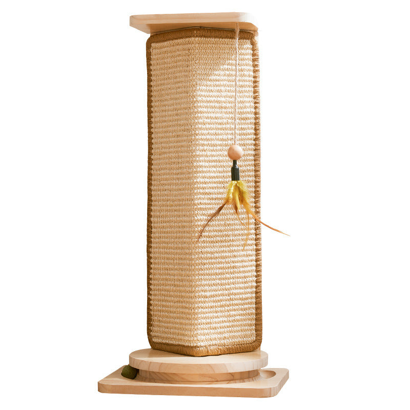 HKM-6319677 Corner Sisal Cat Scratch Board - Durable Solid Wood Design for Cats