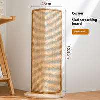 HKM-6319677 Corner Sisal Cat Scratch Board - Durable Solid Wood Design for Cats
