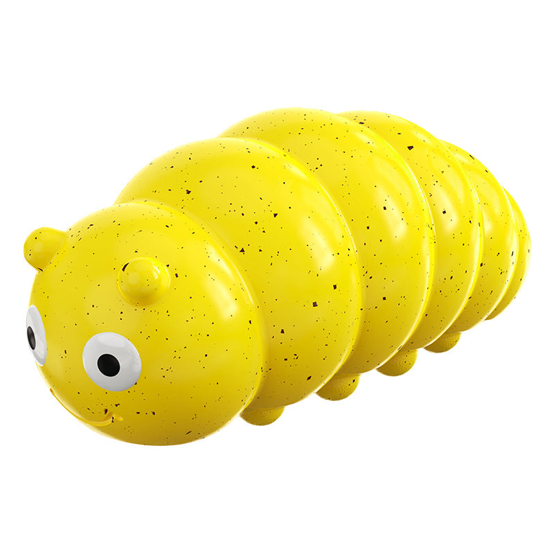 HKM-6320317 Sound Grinding Teething Ball for Dogs - Durable Plastic Chew Toy in Yellow and Insect Green