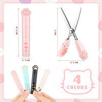 HKM-6320957 Cute Cat Paw Mini Stainless Steel Craft Scissors - Portable Folding Safety Scissors in 4 Colors