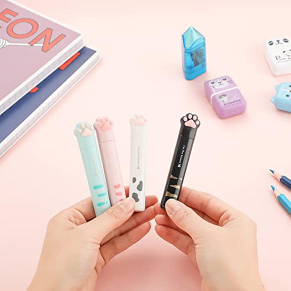 HKM-6320957 Cute Cat Paw Mini Stainless Steel Craft Scissors - Portable Folding Safety Scissors in 4 Colors