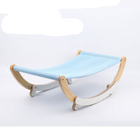 HKM-6321085 Solid Wood Cat Rocking Hammock - Cozy Pet Bed for Cats, Kittens, Ferrets, and Small Animals