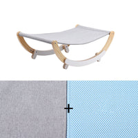 HKM-6321085 Solid Wood Cat Rocking Hammock - Cozy Pet Bed for Cats, Kittens, Ferrets, and Small Animals