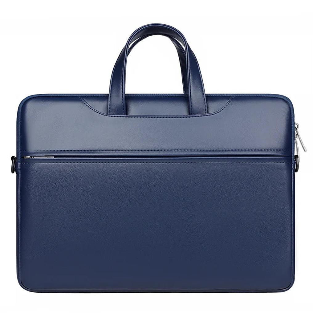 HKM-632147 PU Leather Waterproof Laptop Shoulder Bag - Portable Briefcase for Men and Women