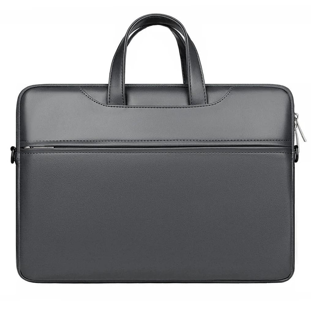 HKM-632147 PU Leather Waterproof Laptop Shoulder Bag - Portable Briefcase for Men and Women