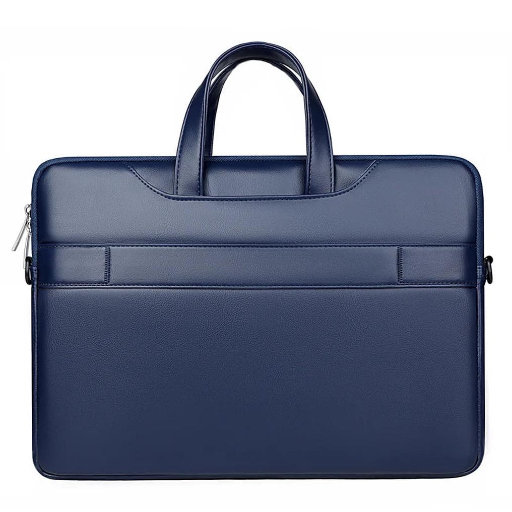 HKM-632147 PU Leather Waterproof Laptop Shoulder Bag - Portable Briefcase for Men and Women