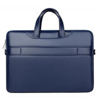 HKM-632147 PU Leather Waterproof Laptop Shoulder Bag - Portable Briefcase for Men and Women