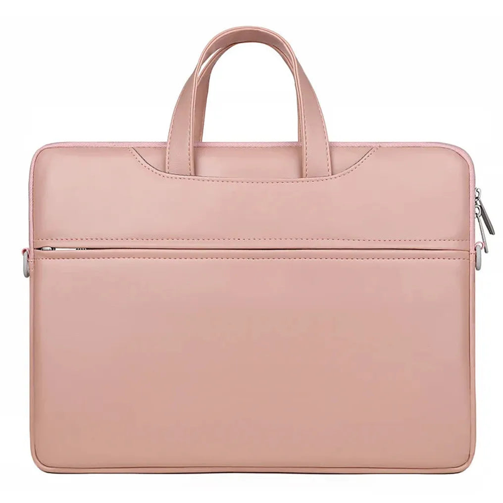 HKM-632147 PU Leather Waterproof Laptop Shoulder Bag - Portable Briefcase for Men and Women