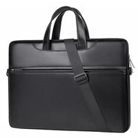 HKM-632147 PU Leather Waterproof Laptop Shoulder Bag - Portable Briefcase for Men and Women