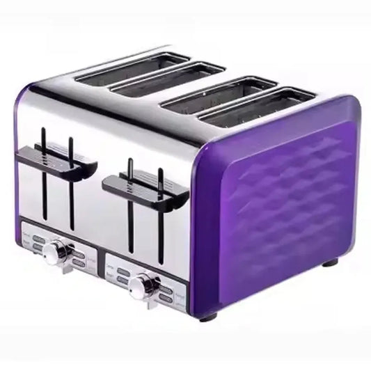 HKM-632339 1700W Purple Stainless Steel Electric Toaster for Home Use