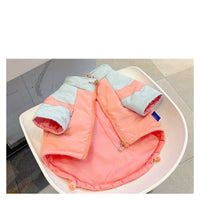 HKM-6323901 Warm Cotton-Padded Jacket for Winter in Blue and Pink, Sizes L to 3XL