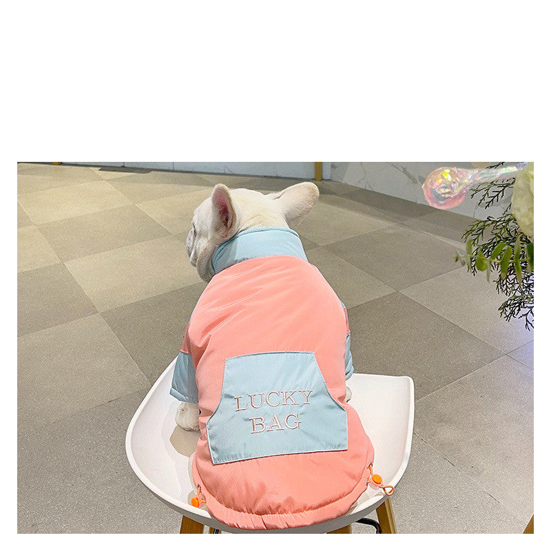 HKM-6323901 Warm Cotton-Padded Jacket for Winter in Blue and Pink, Sizes L to 3XL