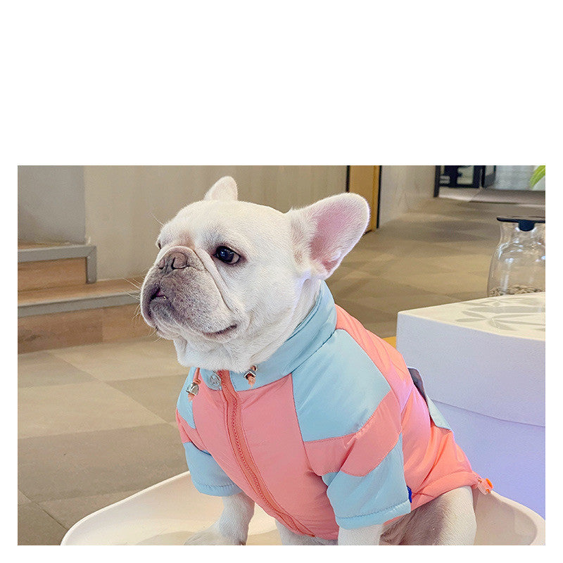 HKM-6323901 Warm Cotton-Padded Jacket for Winter in Blue and Pink, Sizes L to 3XL