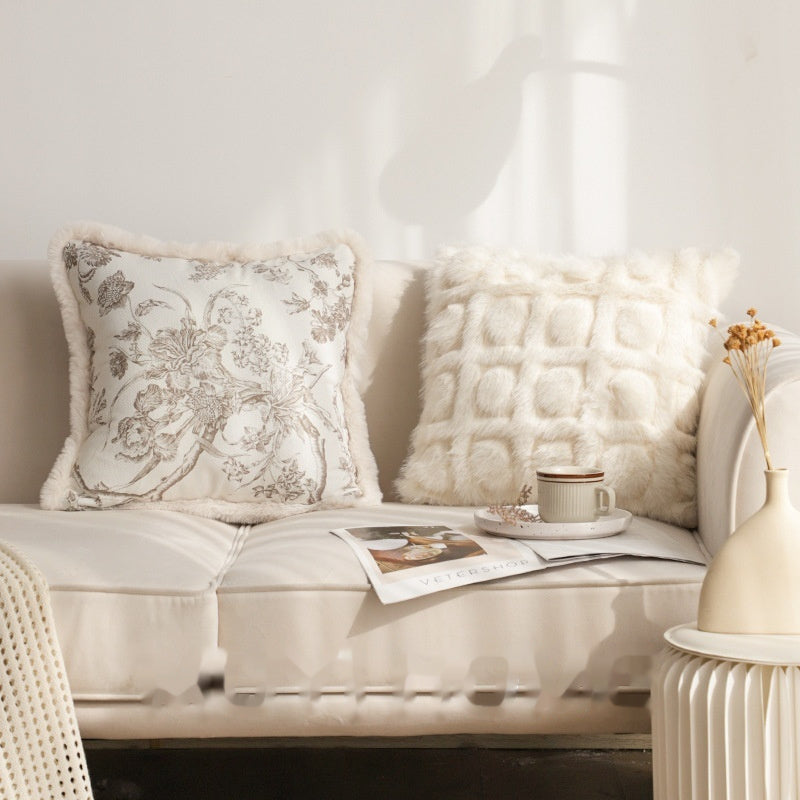 HKM-632403 Gentle Luxury Retro French Printed Plush Pillowcase - Multiple Styles Available