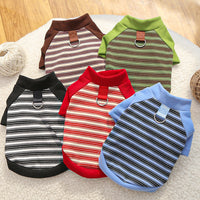 HKM-6324541 Striped Large Dog Undershirt - Unisex Polyester Pet Shirt in Various Colors