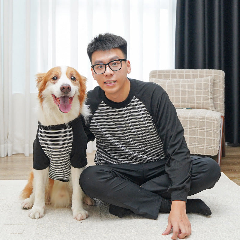 HKM-6324541 Striped Large Dog Undershirt - Unisex Polyester Pet Shirt in Various Colors