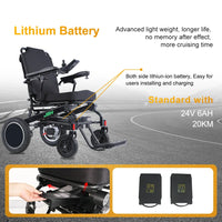 HKM-632467 Electric Wheelchair D15B with EABS Braking System, 20km Range, Removable Battery, Aluminum Alloy Frame