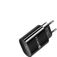 HKM-632467 Single Port USB Fast Charger - QC3.0 American & European Standards, Compatible with Android and iPhone