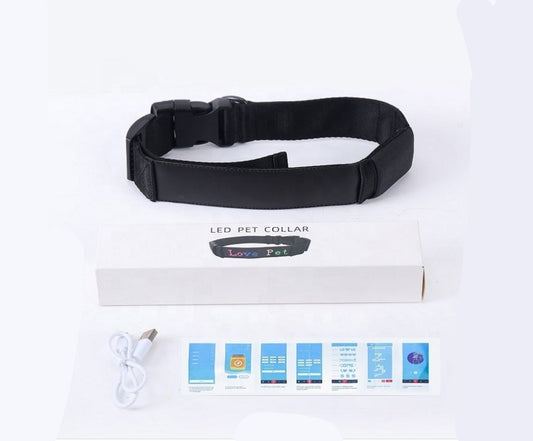 HKM-6327229 Rechargeable Anti-Lost Dog Collar with Adjustable Cotton Weaving Belt (50-65cm)