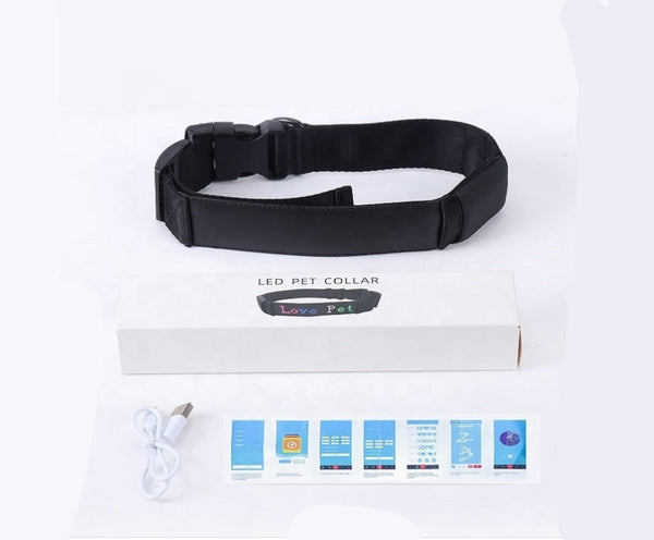 HKM-6327229 Rechargeable Anti-Lost Dog Collar with Adjustable Cotton Weaving Belt (50-65cm)
