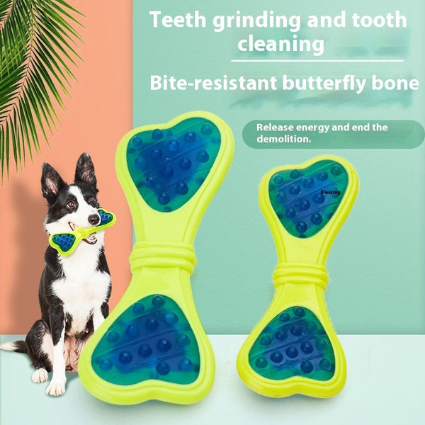 HKM-6327869 Durable Butterfly Bone Chewing Toy for Dogs - Nylon PU, Available in Small, Medium, and Large Sizes